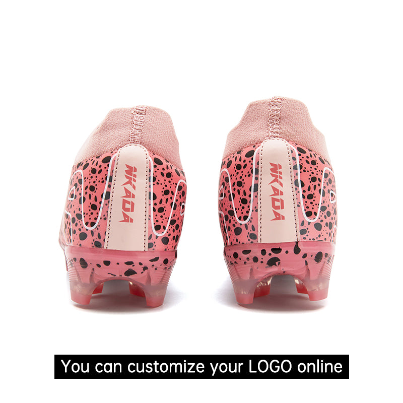 Custom Soccer Cleats "Cheetah Print" Pink FG