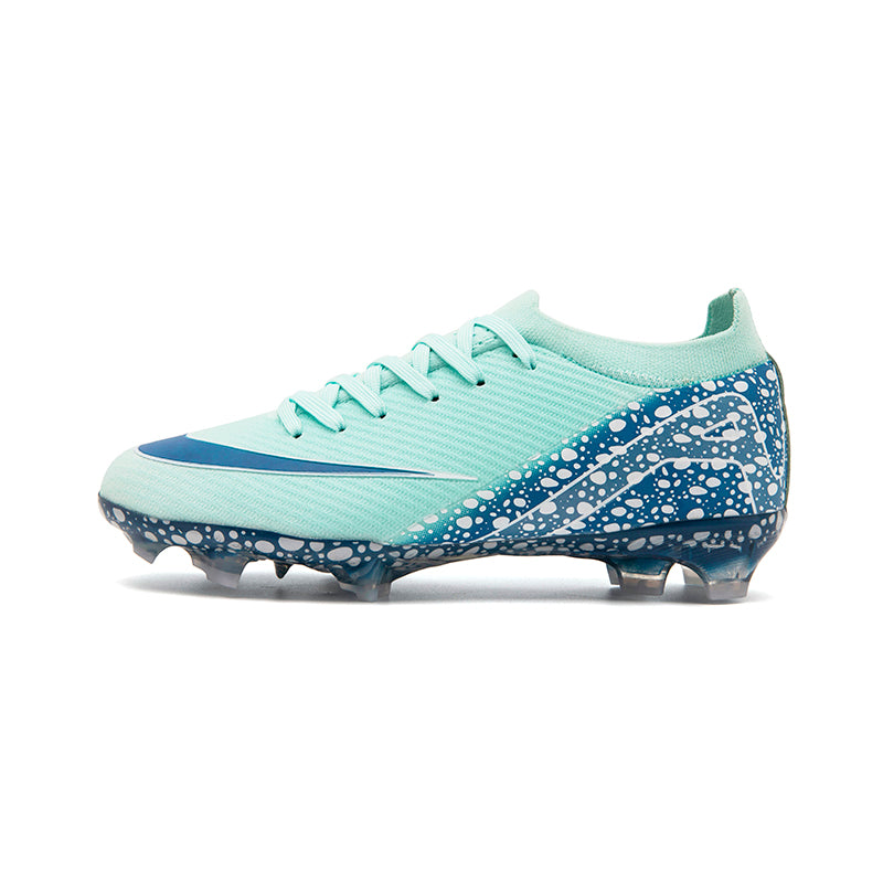 Custom Soccer Cleats "Cheetah Print" Cyan FG