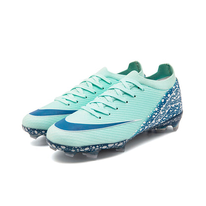 Custom Soccer Cleats "Cheetah Print" Cyan FG