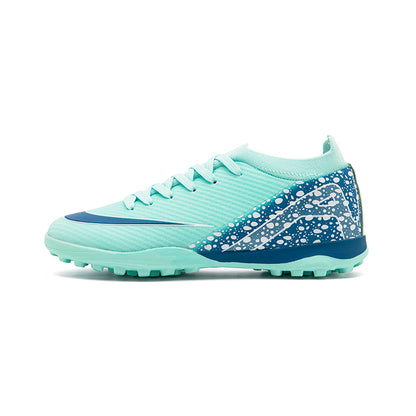 Custom Turf Soccer Shoes "Cheetah Print" Cyan