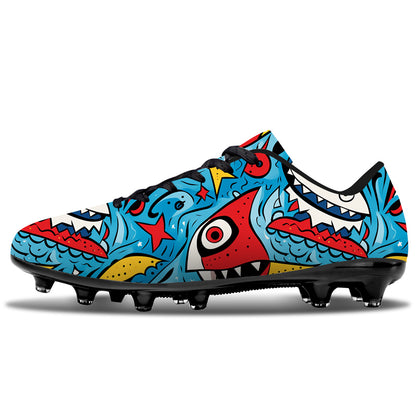 Abstract Art Shark Pattern Football Shoes FG