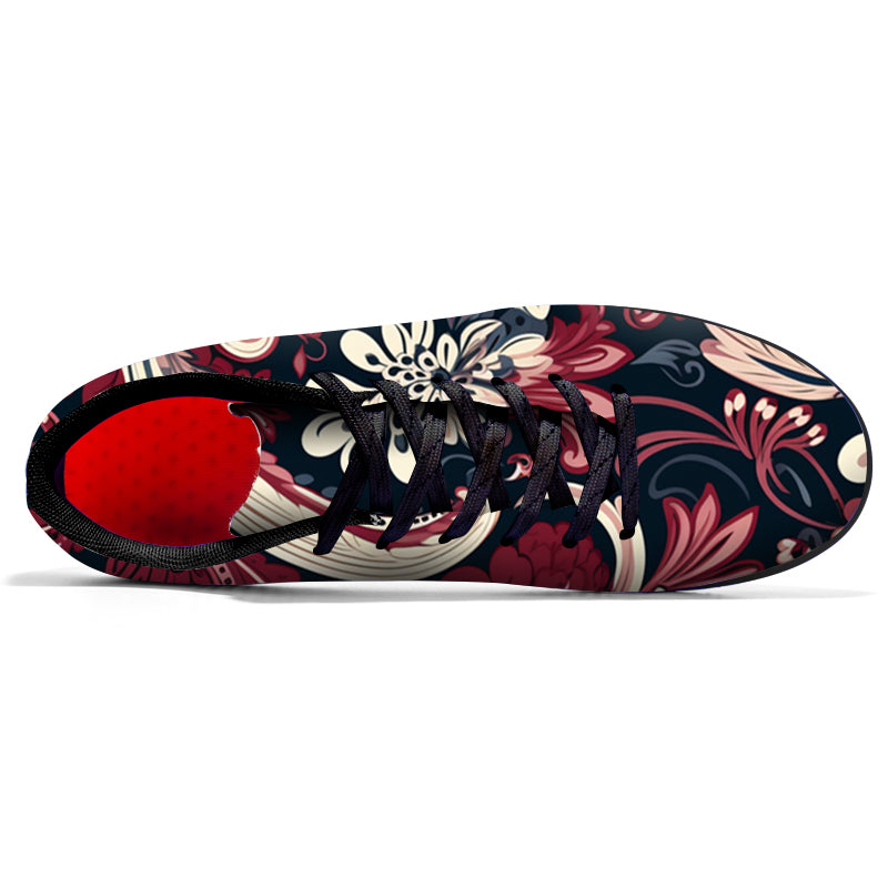 Red Paisley Pattern Soccer Cleats TF